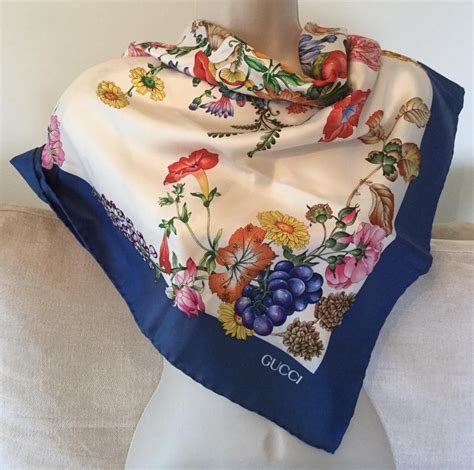 gucci blue floral scarf